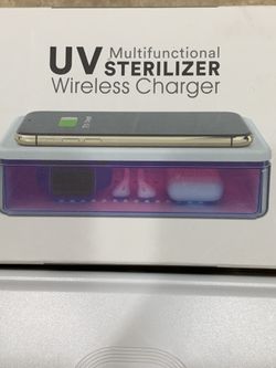 Cell Phone, Ear Buds UV Sterilizer & Wireless Charger 