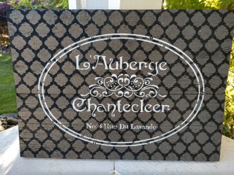 Sparkling Wooden Stenciled Sign