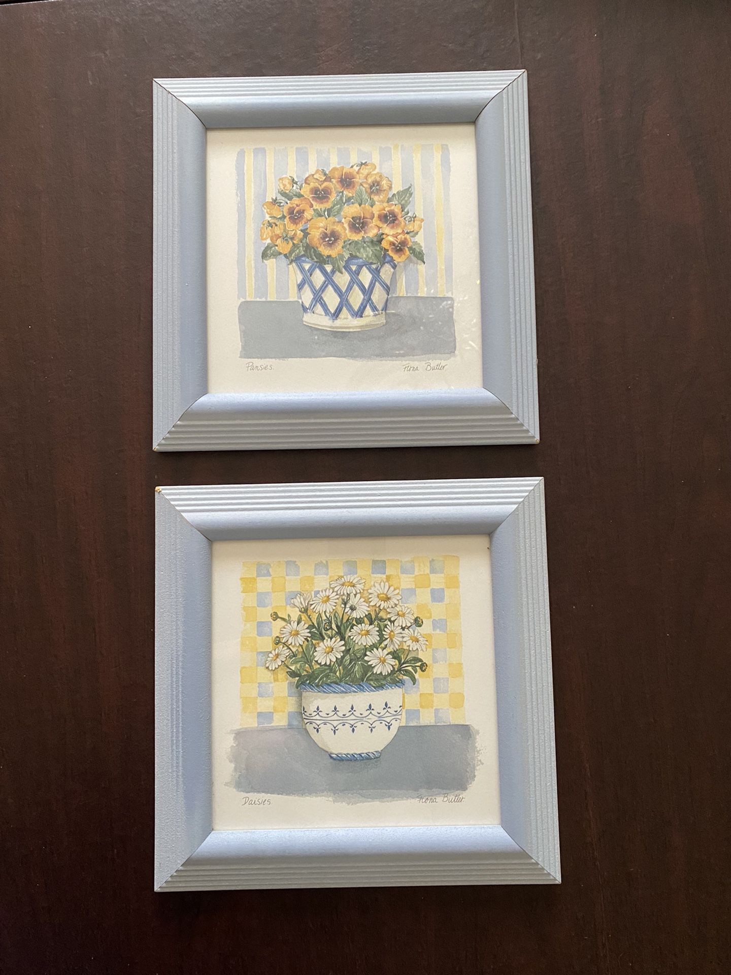 Watercolor Flowers Set Of 2 Pictures