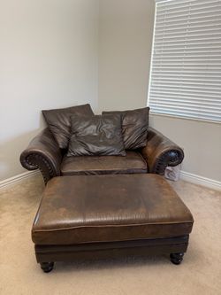 Leather Chair with ottoman