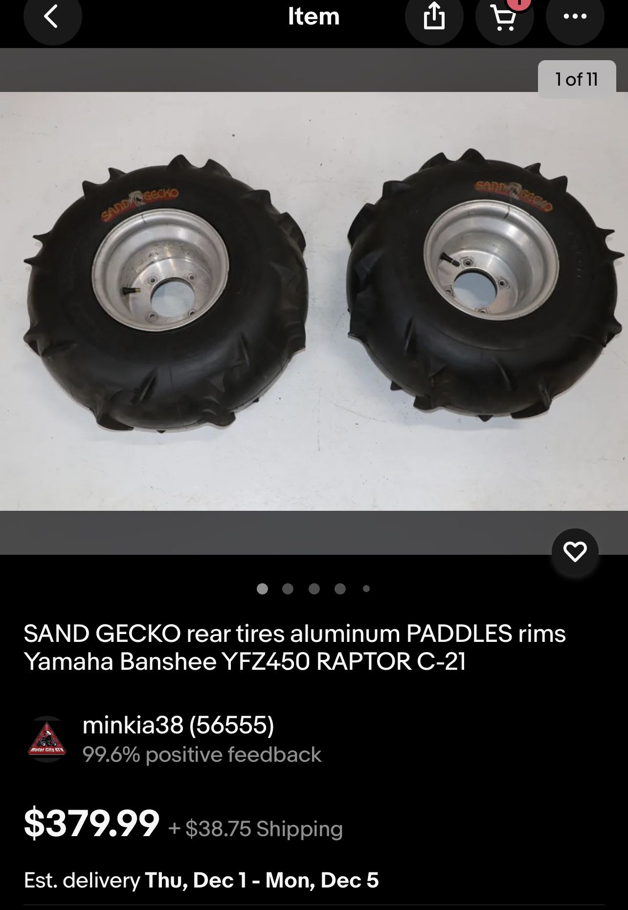 ATV Sand Gecko Paddle wheels and Tires 