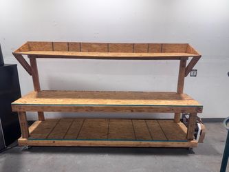 Big shelf/desk with wheels $125 obo