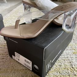INC Clear Nude Heels Size 7 M