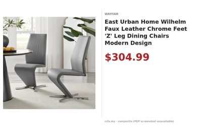 Modern Faux Leather Z-Leg Dining Chairs