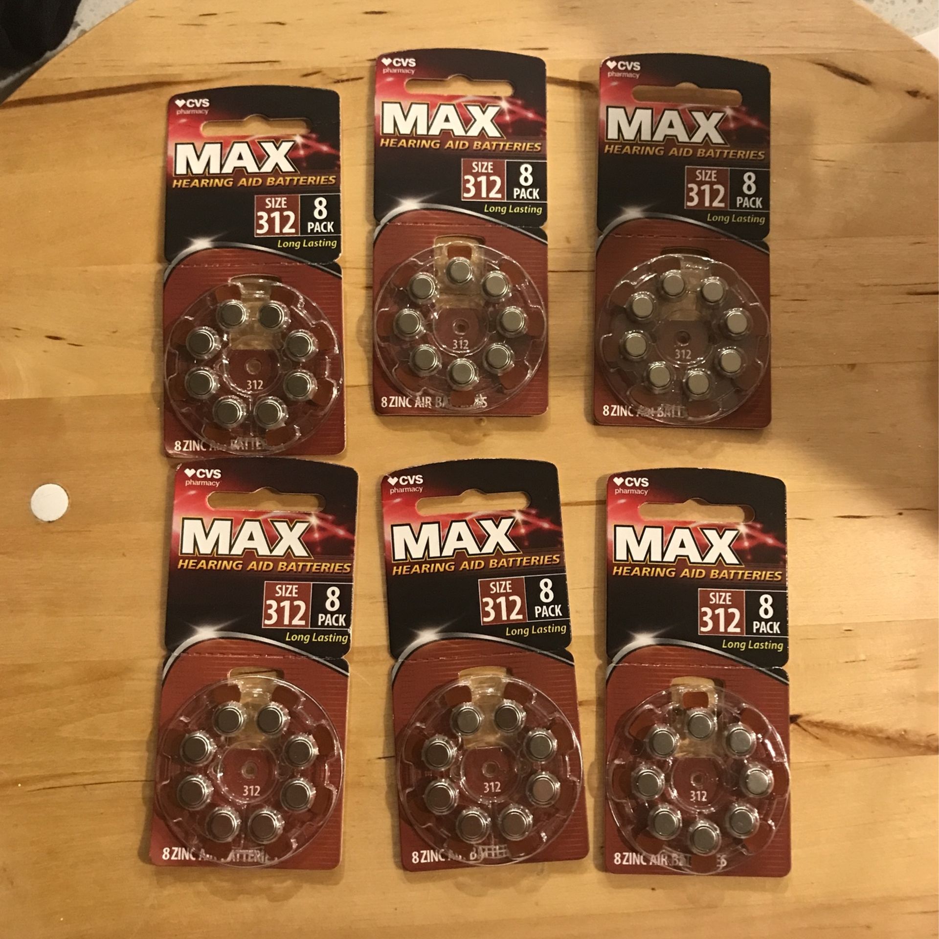 6 Packs CVS Hearing Aid Batteries