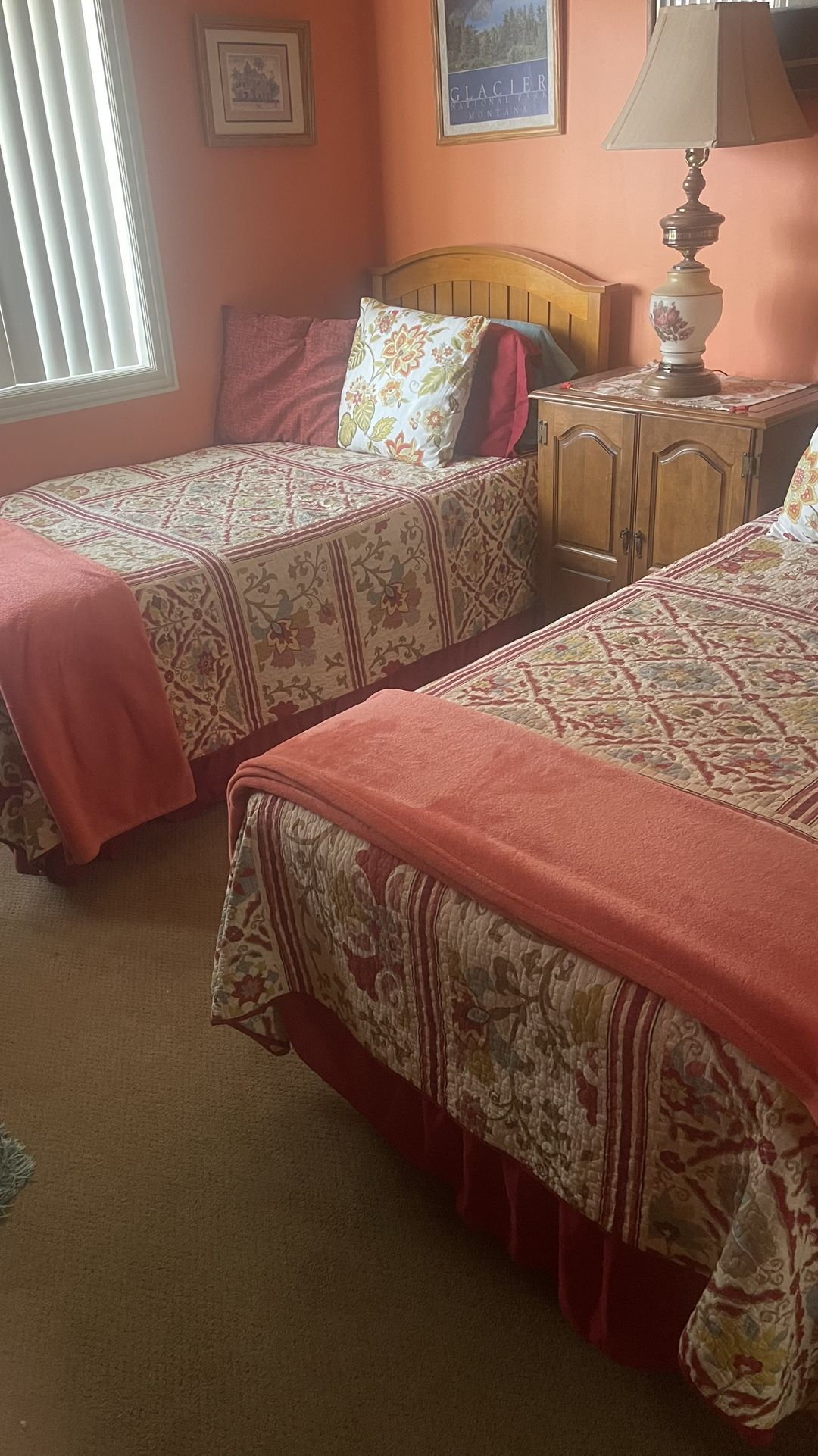 Two Twin Beds & Headboards