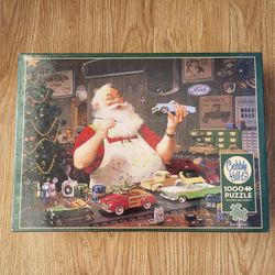 New In Box 1000 Piece Puzzle Santa Painting Cars