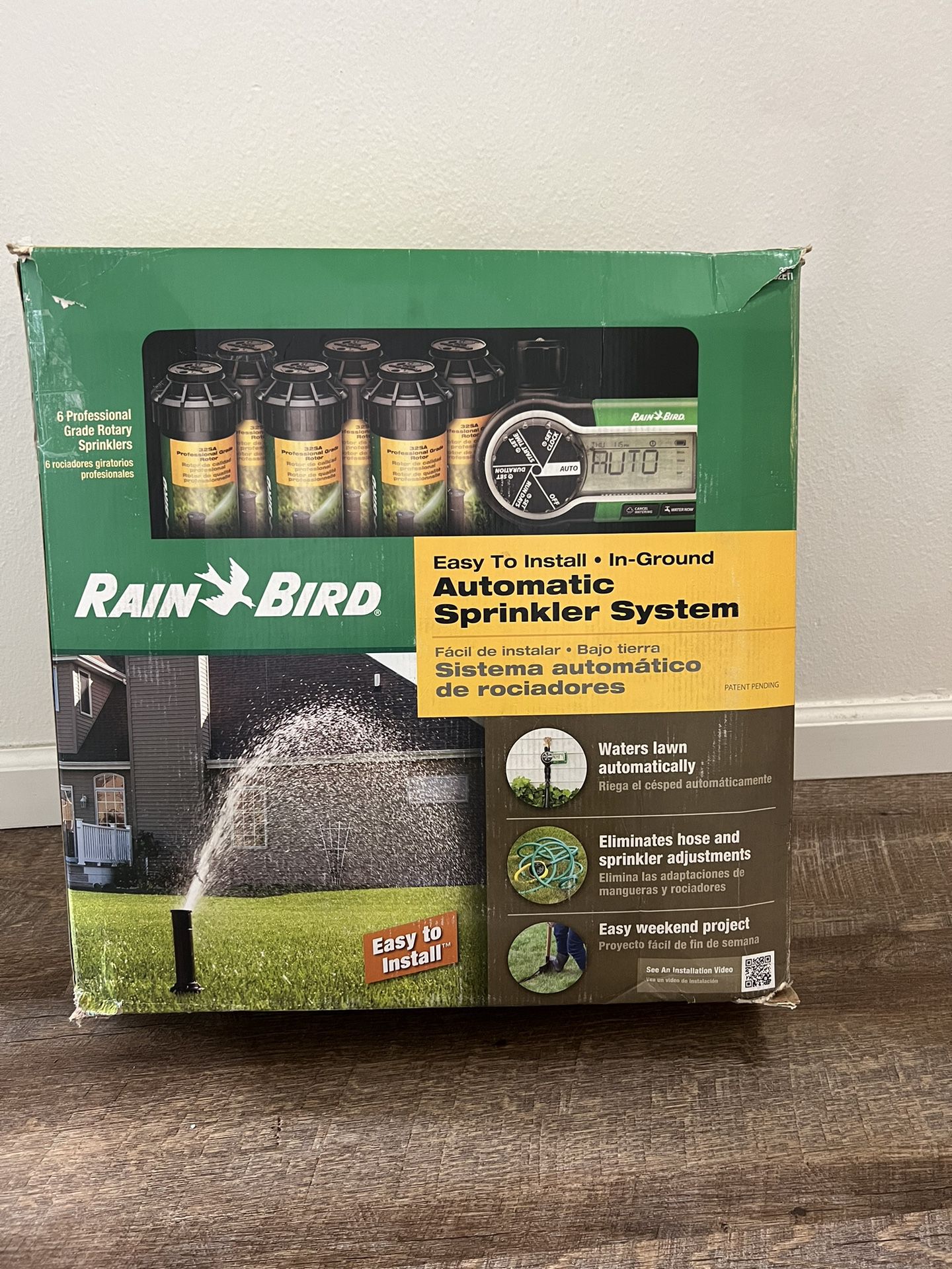 Automatic Sprinkler System Kit, Rain Bird 32ETI Easy to Install In-Ground