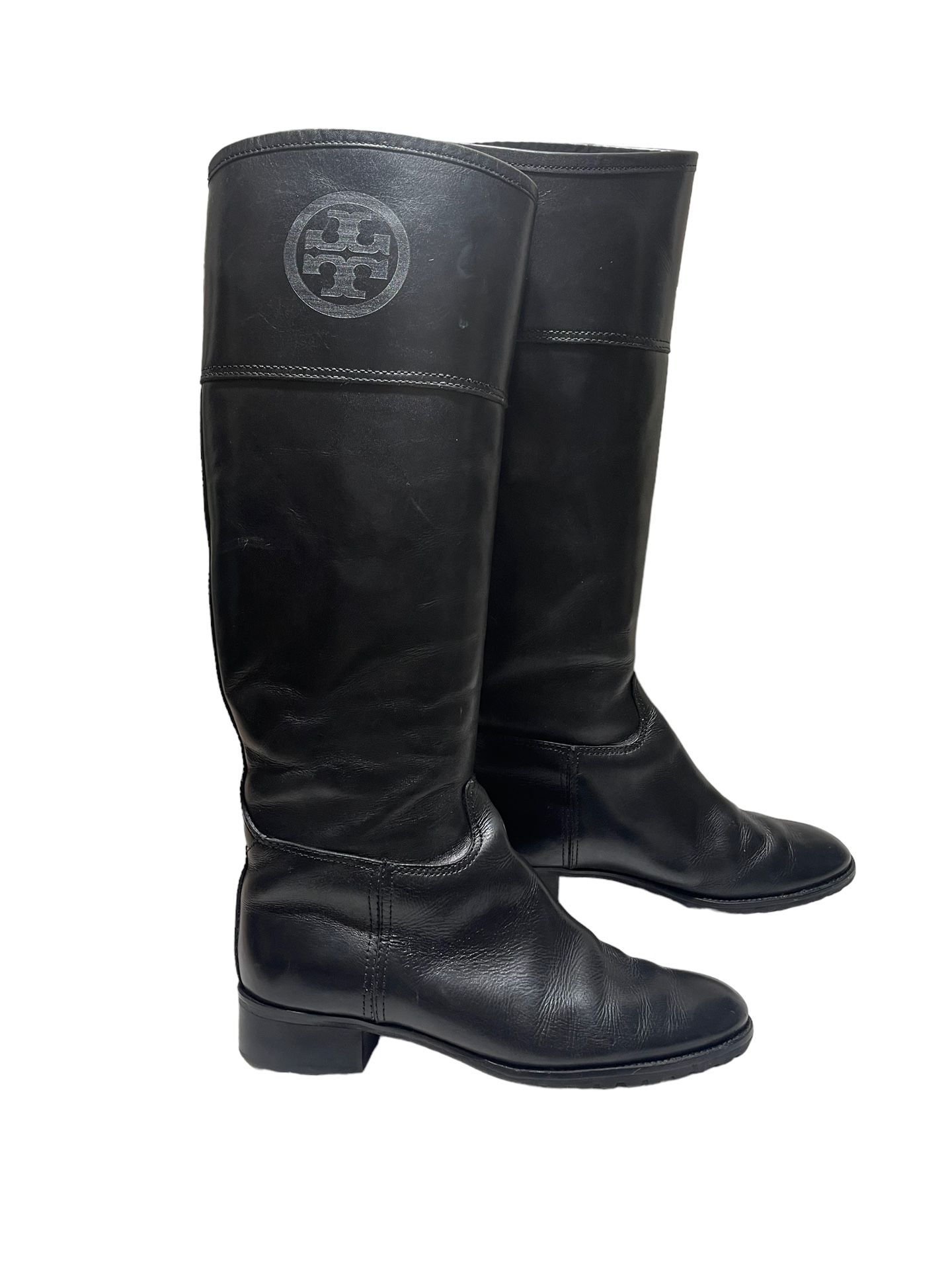 Tory Burch Tall High Black Leather Riding Boots Size 8 for Sale in Houston,  TX - OfferUp