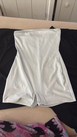 white strapless body suit size small