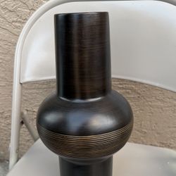 Pair of Dark Brown Sculptural Vases
