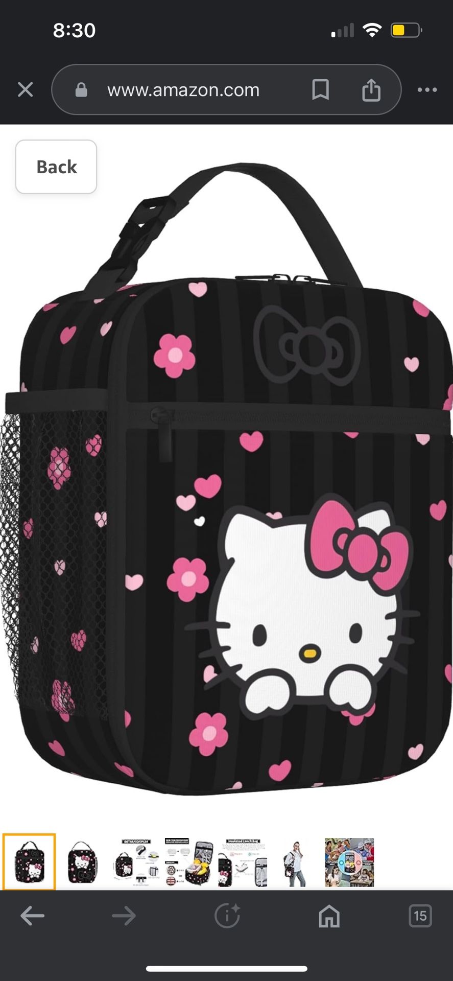 New Hello Kitty Kids Lunch Box for Girls Insulated Lunch Bag 10 * 8 * 4 Inch Toddler Cute Lunchbox Food Warmer
