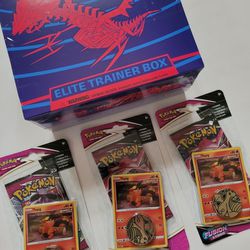 Pokemon Darkness Ablaze Elite Trainer Box and 3 Coin Packs NEW SEALED 
