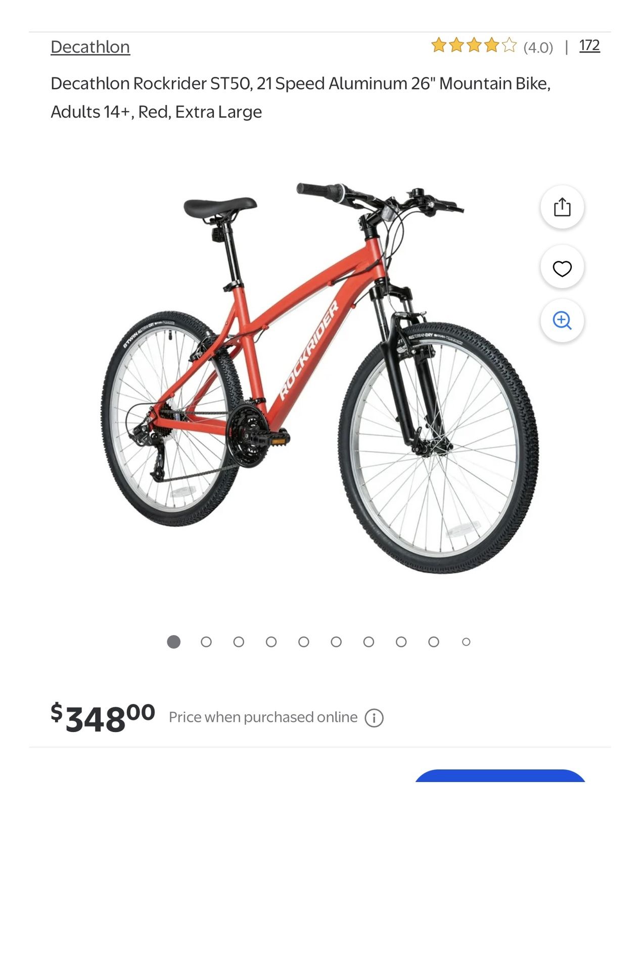 Rockrider St 50 Red Rockrider ST50 Mountain Bike Pump