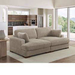 Oversized Corduroy Sofa – Cream | MUST GO THIS WEEKEND