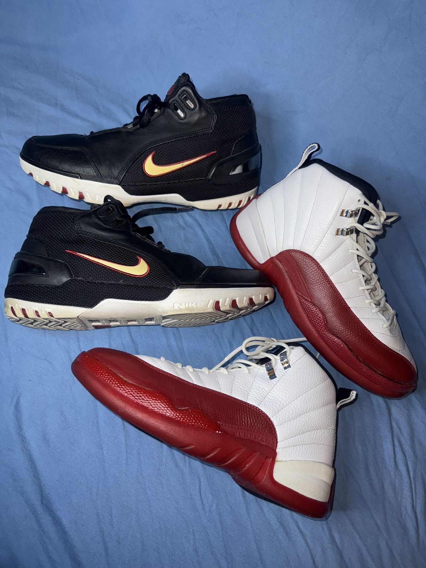 Jordan 12 cherry size 9.5 Lebron 1 size 10.5 restoration project