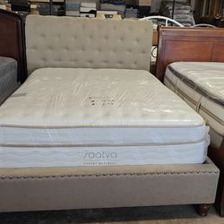 Queen Size Mattress And Box Spring With Bed Frame 🚚Free Delivery 🚚
