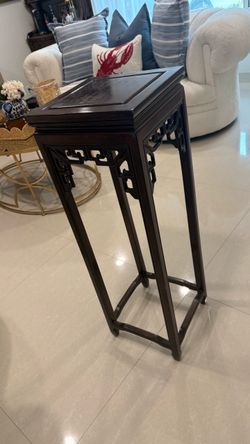 Wood oriental plant stand