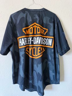 Bootleg Harley Davidson Black & Gray Camouflage Jersey Size 2XL