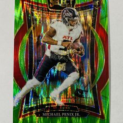 2024 Panini Select Michael Penix Jr. #80 Rookie RC Neon Green Shock /599