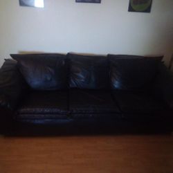 Top Grain Black Leather Couch And Recliner/Rocker Furniture Staging Furnishings House Home 