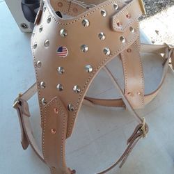 Dog harness 100% Leather all Sizes S,M,L,Xl