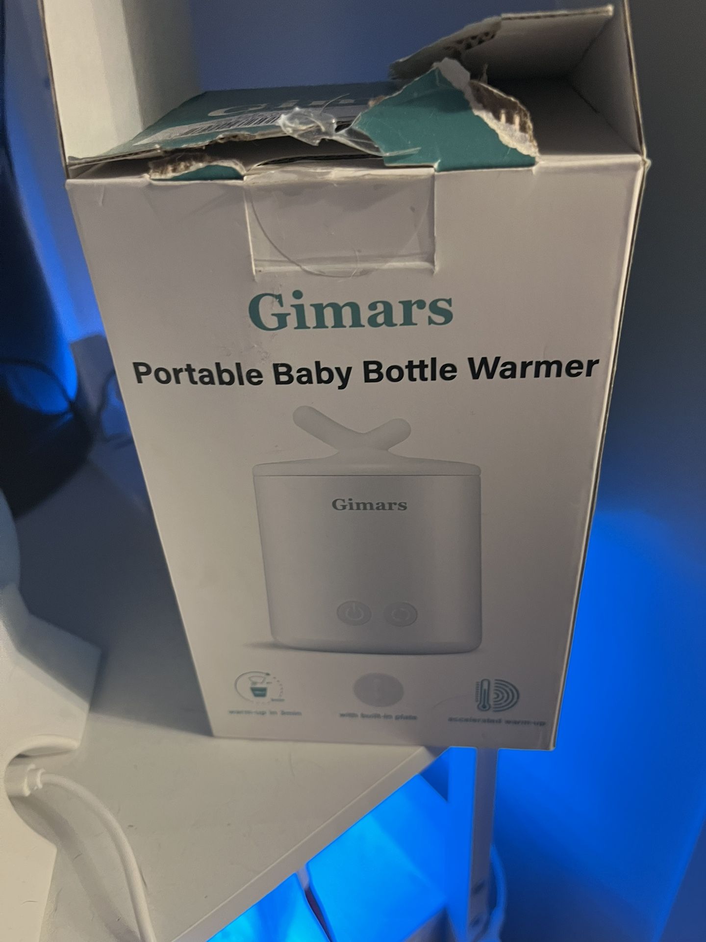 New Open Box Gimars Upgrade Portable Baby Bottle Warmer with Automatic Mixer - Quick Charge,12000 mAh Battery, Cordless Design - Leak-Proof Travel Bot