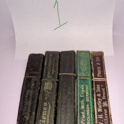 Antique/Vintage Lot Of 5 Different Straight Razor Cases