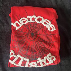 red heroes and villains sp5der hoodie