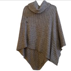 Karen Scott Womens Grey  Sweater Poncho Size: L/XL  