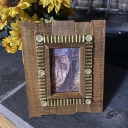 Beautiful Rustic Picture Frame With Ammo Decor
