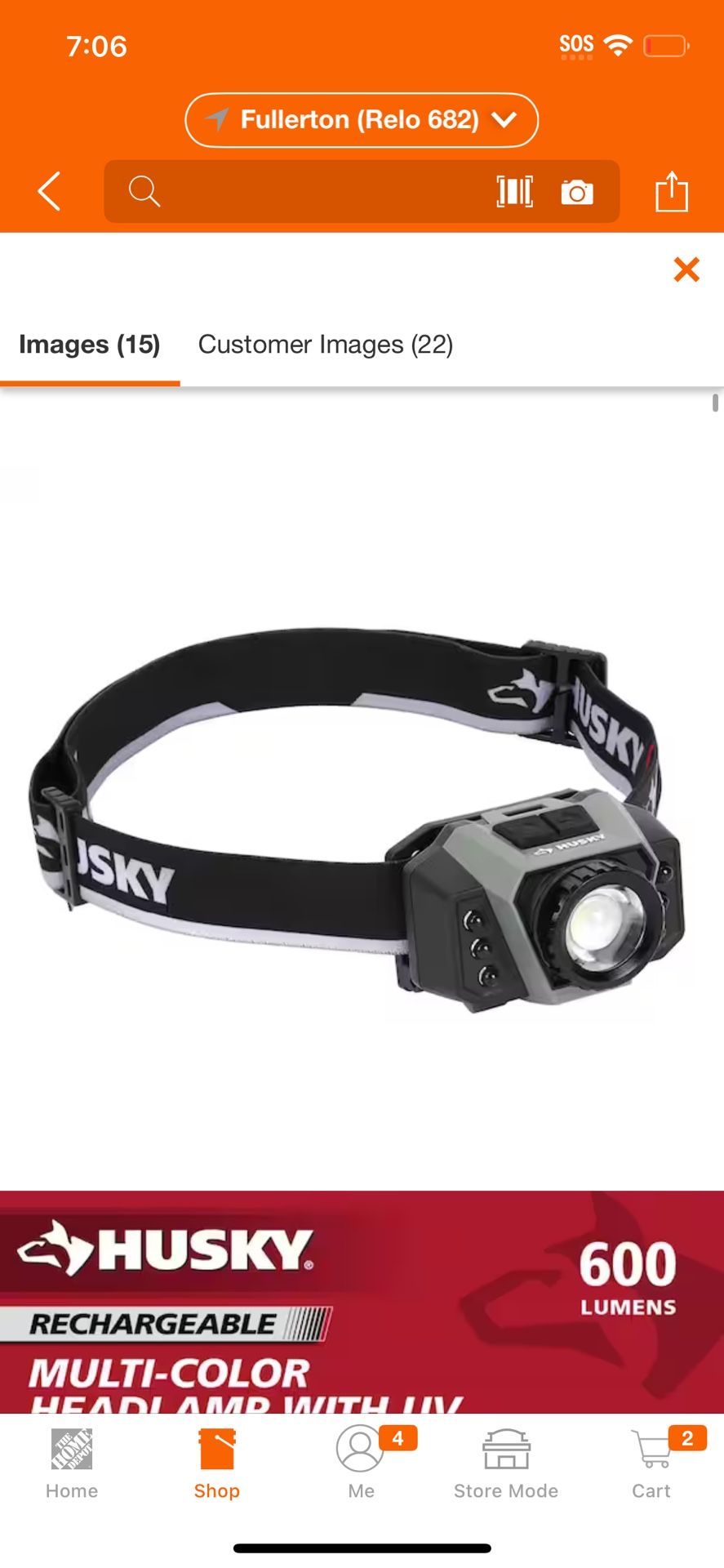 Husky 600 Lumens Dual Power Twist to Focus Rechargeable Headlight @Tools-720