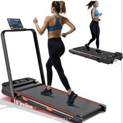 walking pad Treadmill with handle bar& Incline, Advzon portable under desk Treadmill for home, 2 in 1 walking Running Machine with 300+Lbs capacity an