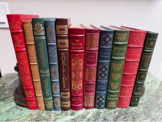 Collection of Easton publishing leather bound books