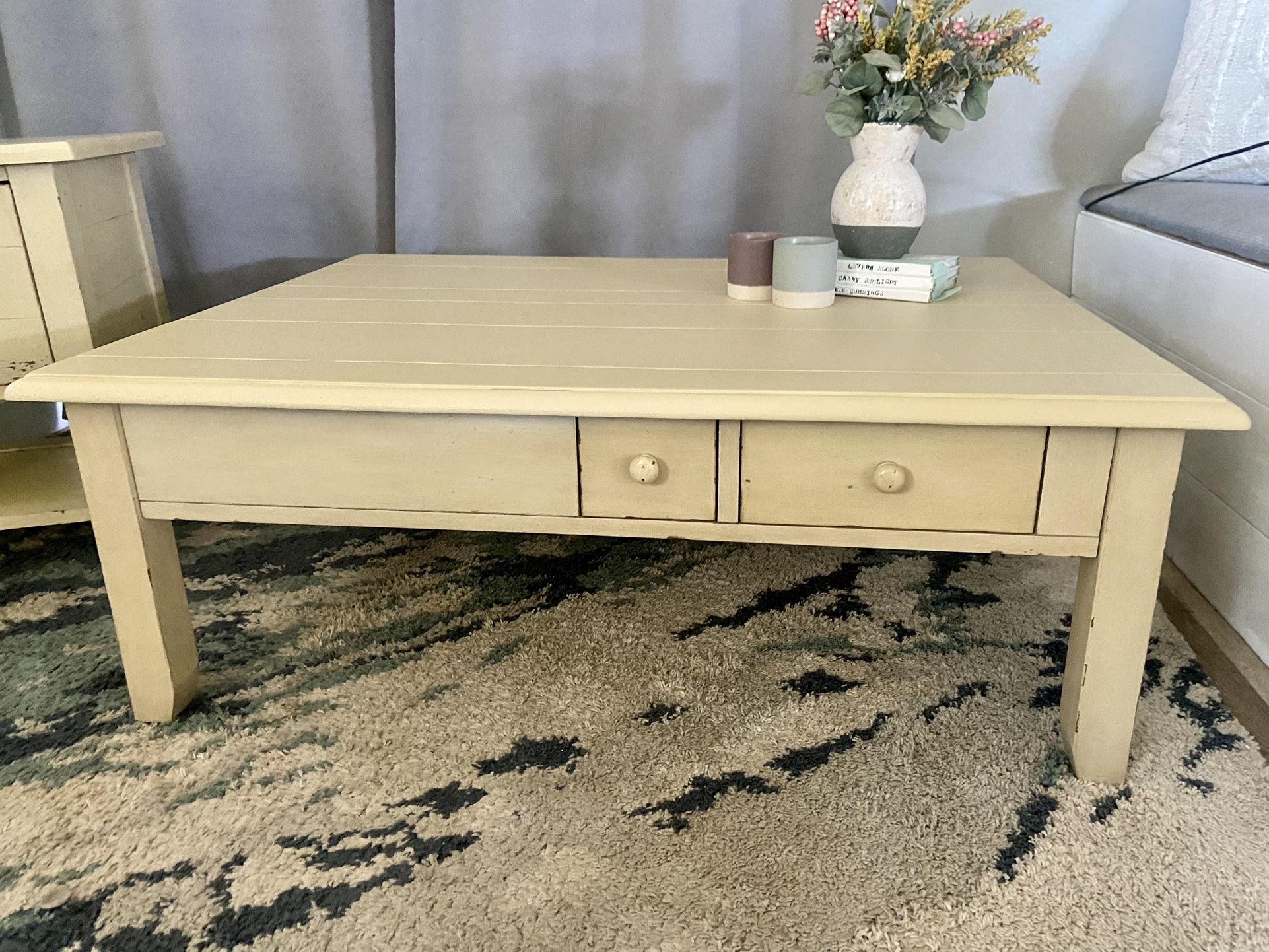 Pottery Barn Farmhouse Coffee And End Table Set