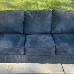 Dark Blue Suede Couches – Cozy & Affordable