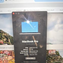 Macbook Pro M1 - 2021 - 16" w/ 512GB - Memory 16GB

