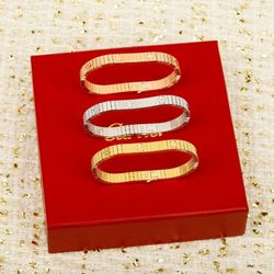 2025 Sold Out Love Flexible Bracelet 18k Rose White And Gold Plated Finish Size 16 18 And 20 cm 