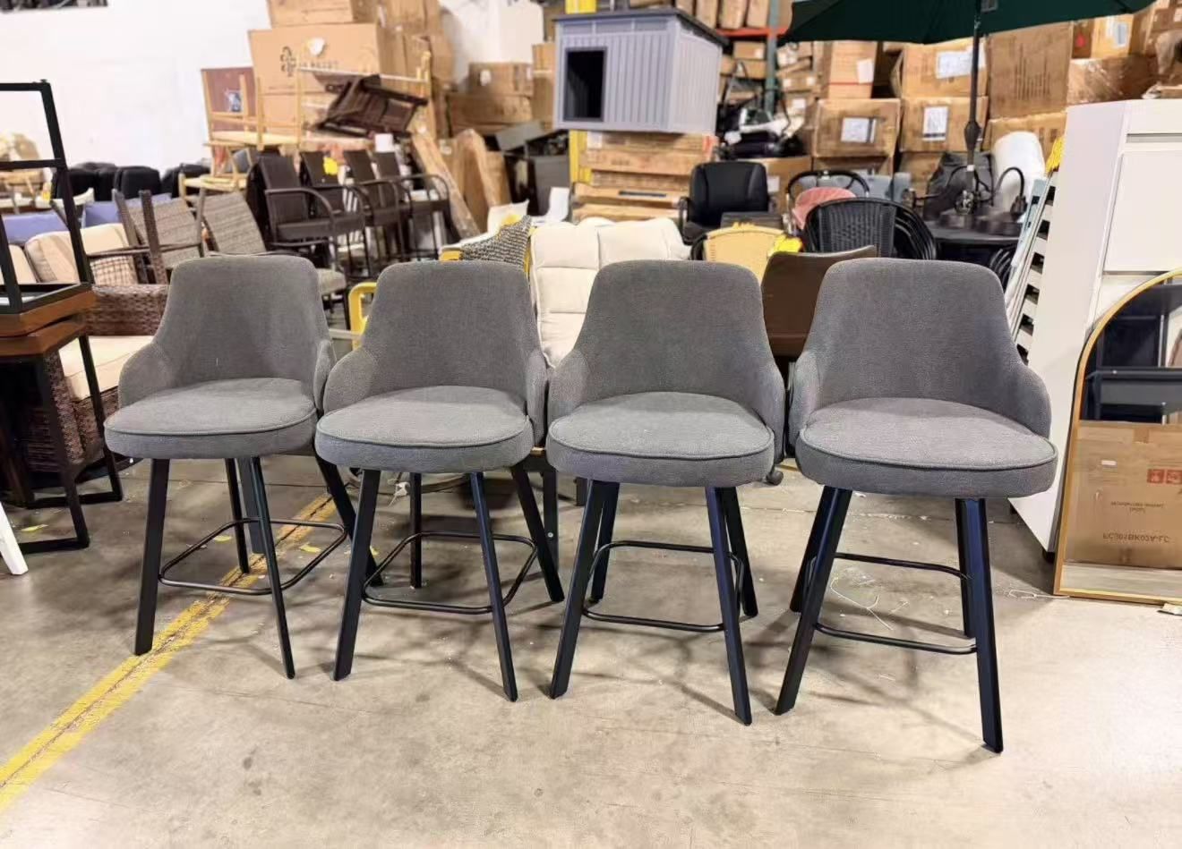 Bar Stools Set of 4, 30" Swivel Bar Height Bar  dark grey $200