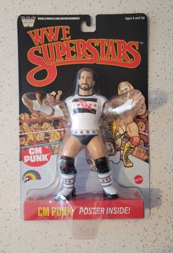 WWE Superstars - LJN - CM PUNK - Action Figure (Black Card) NEW