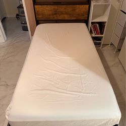Twin bed with mattress