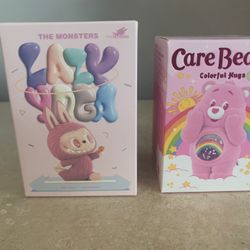 Official PopMart The Monsters Lazy Yoga and Care Bears Colorful Hugs