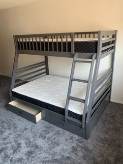 New In Box Full/twin Bunk Bed With Mattresses (Read Description Below)