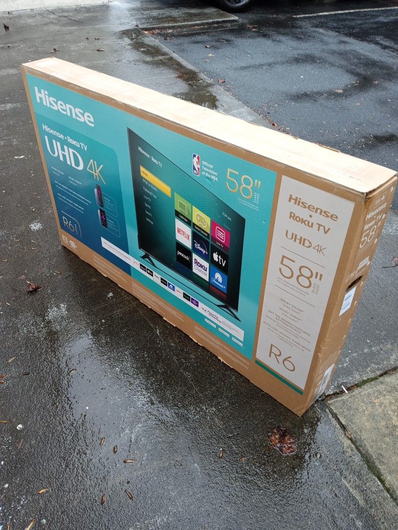 -FIRM PRICE NON-NEGOTIABLE- 2024 Model 58 In. Hisense 4k Roku Smart TV W/Remote