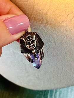 Egyptian Pharaoh Amethyst Sterling Silver 925 Pendant with Chain