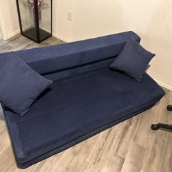 Navy Blue Convertible Futon / Sofa Bed