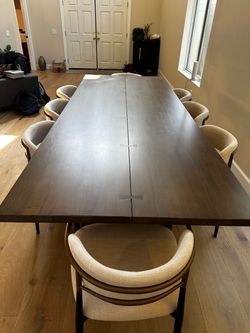 Crate and Barrel Solid Walnut Dining Table