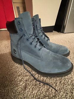 Blue timberland 6 inch blue timbs