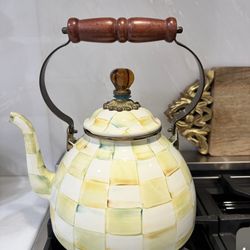 Mackenzie Childs Parchment Check Kettle