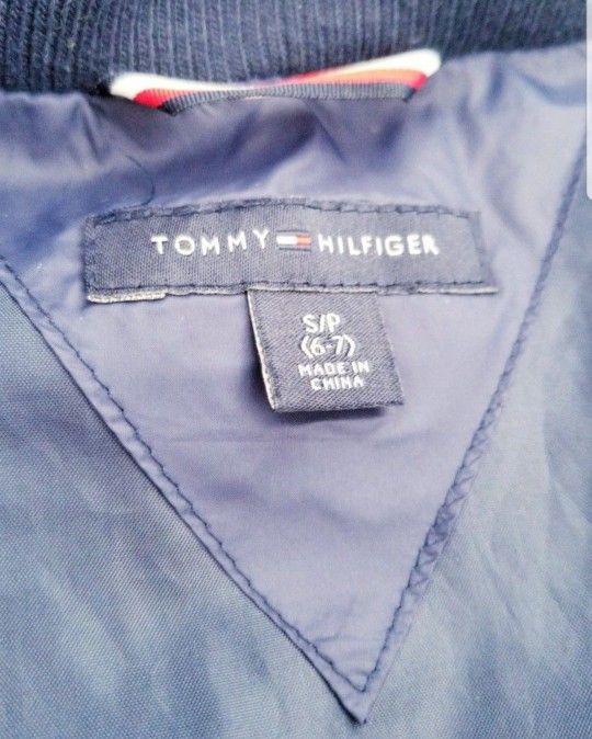 Navy Blue Tommy Hilfiger Puffer Jacket Coat Boys Size 6-7